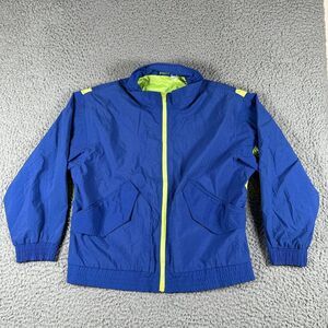 Vtg OP Ocean Pacific Windbreaker Jacket Large‎ Blue Full Zip Snowboard 80's